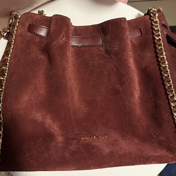 Michael Kors- Mina Large Suede Chain Shoulder Bag - Picture 3 of 4